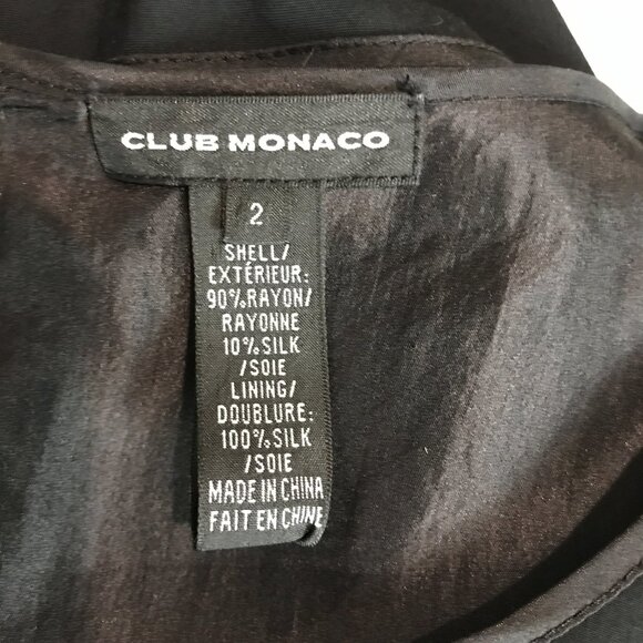 Women's Club Monaco Black Silk Sleeveless Dress Size 2P - Picture 7 of 7